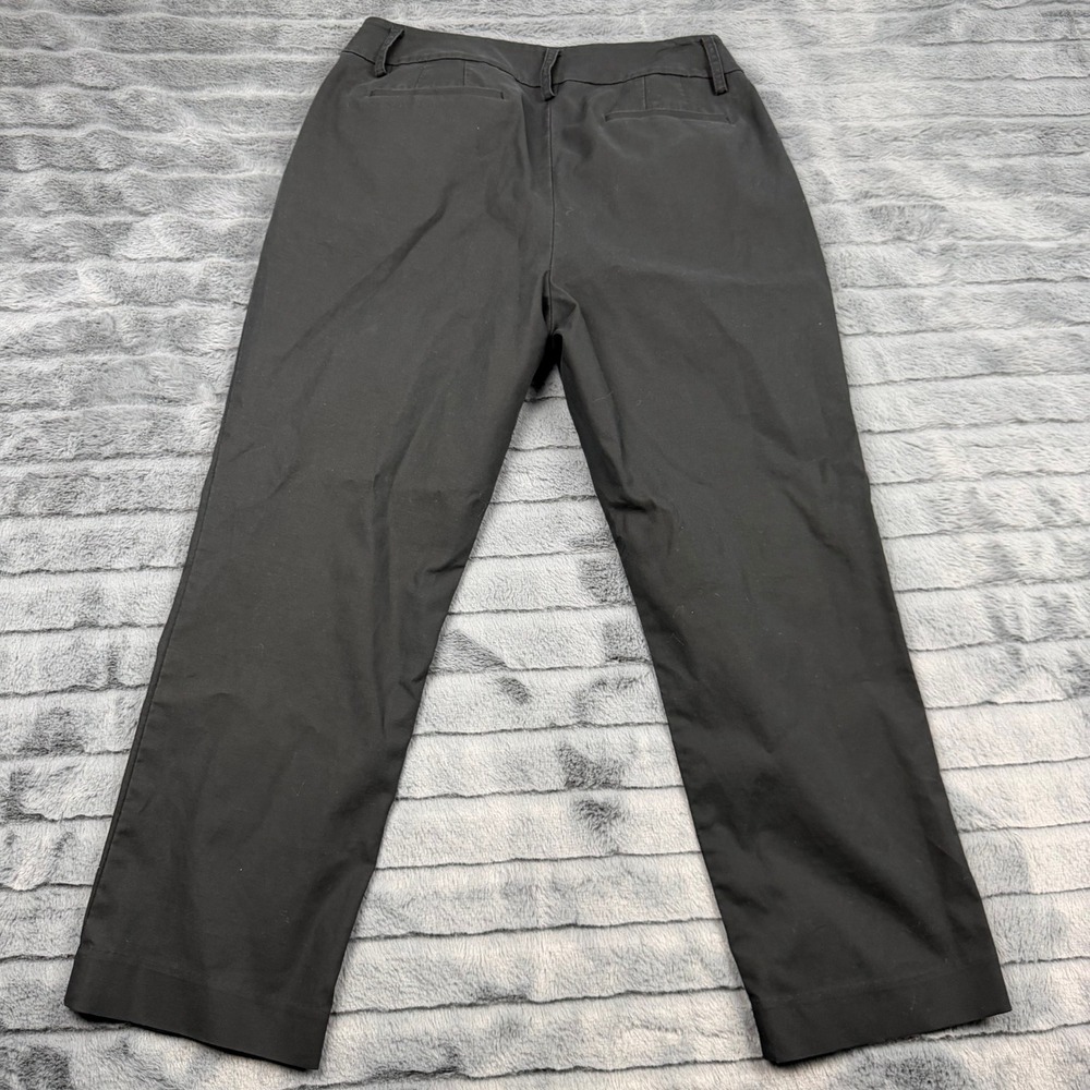 Ann Taylor LOFT Julie Pants Black Cotton Stretch Straight Leg Size 8 11942 - Picture 8 of 9